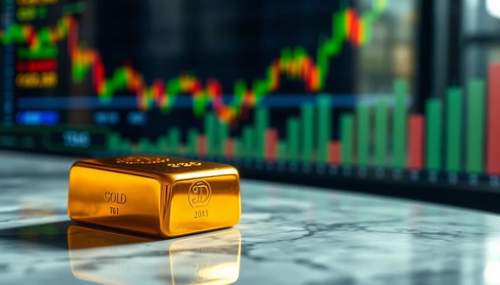 Showcase of gold ingot emphasizing gold price at today, reflecting market trends and investment value.