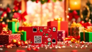 기프티콘의 다양한 아이콘이 가득한 기프티콘 장면을 매력적으로 보여주기.