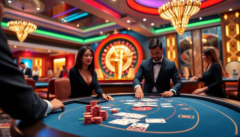 SboBet online betting interface featuring a dynamic poker table and roulette wheel, showcasing excitement in gambling.