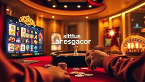 Engaging gameplay on situs aresgacor, featuring vibrant casino elements and inviting atmosphere.
