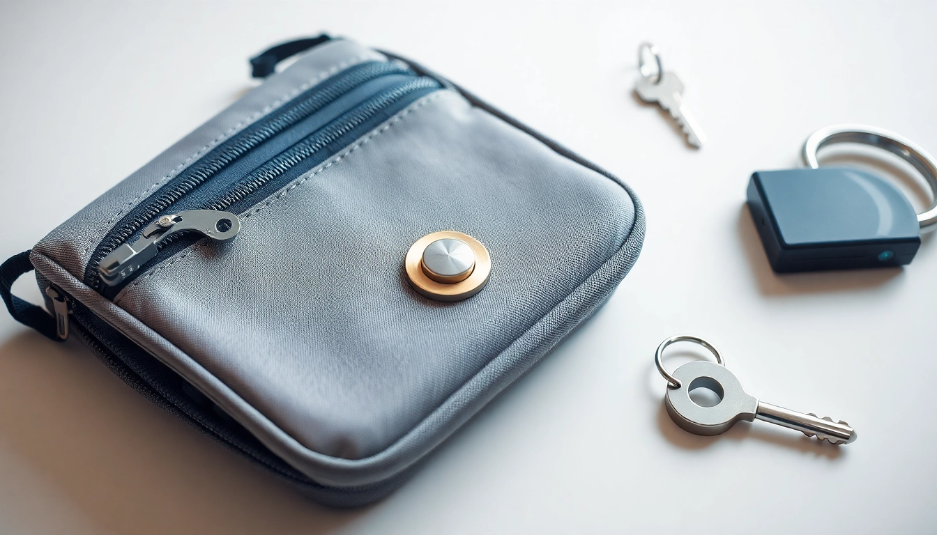 Handy Tasche abschließbar mit sicherem Verschluss und robustem Design auf einem weißen Hintergrund.