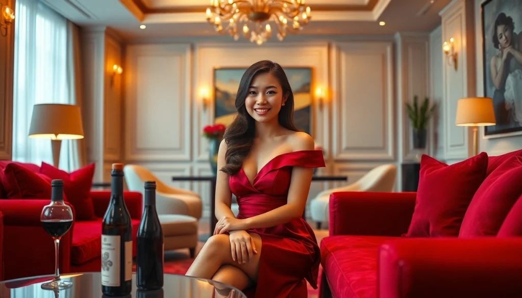 Experience the elegance of Singapore escort services with a luxurious setting and a stunning female escort.