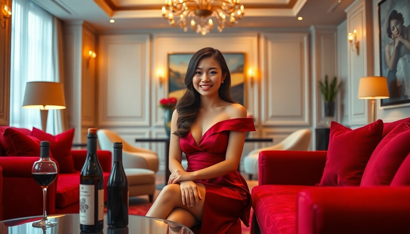 Experience the elegance of Singapore escort services with a luxurious setting and a stunning female escort.