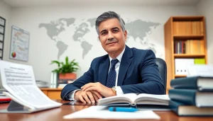 Virginia Immigration Lawyer advising a client in a bright, professional office setting.