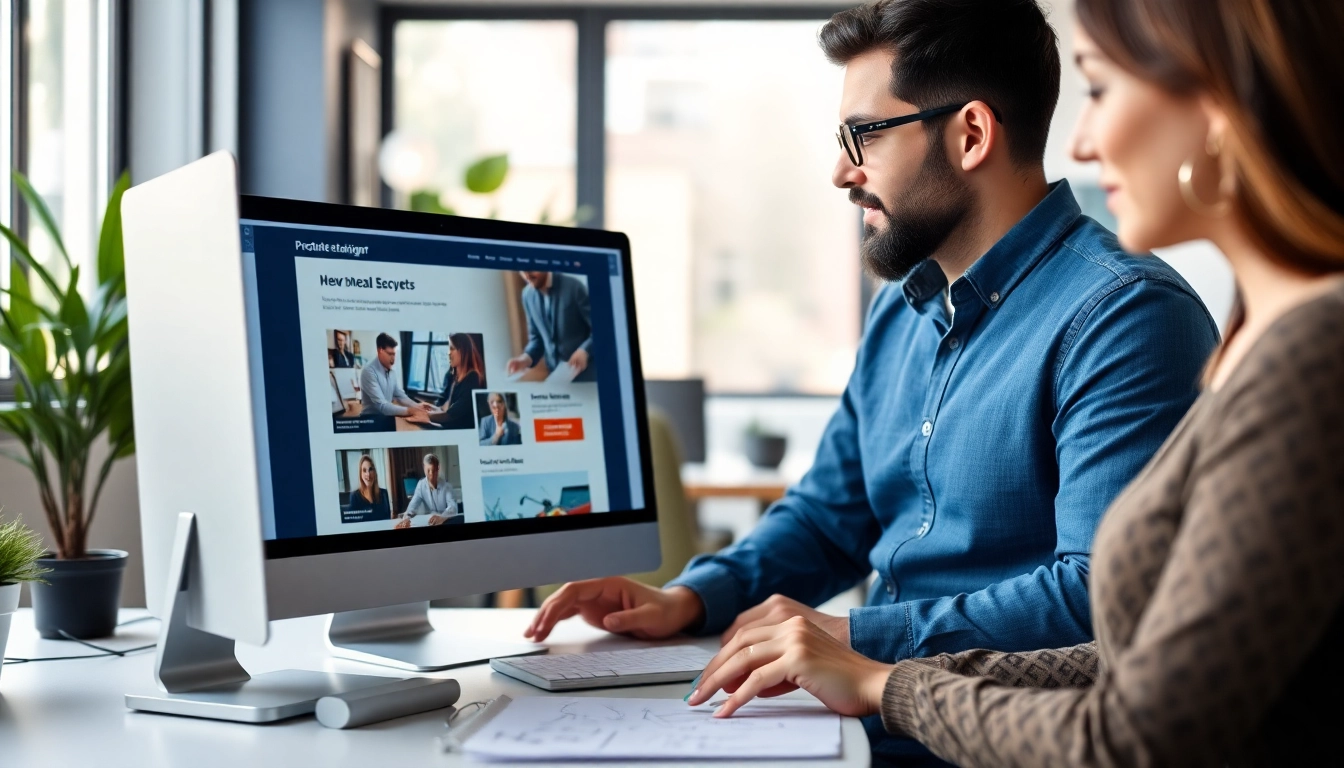 Creating effective web design essex for small business collaboration in a modern office.