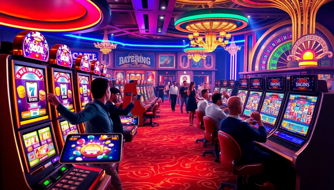 The vibrant scene showcases stus slot gacor slots with excitement as players enjoy big wins and immersive gameplay.