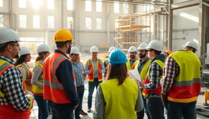 Engaged participants in construction workforce training learning safety protocols in a dynamic environment.