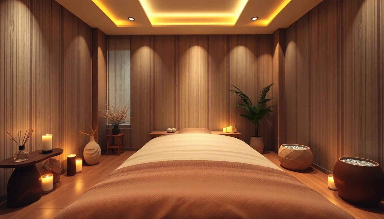 편안한 분위기, 향초, 울산마사지용 마사지 침대가 있는 울산 마사지 치료실