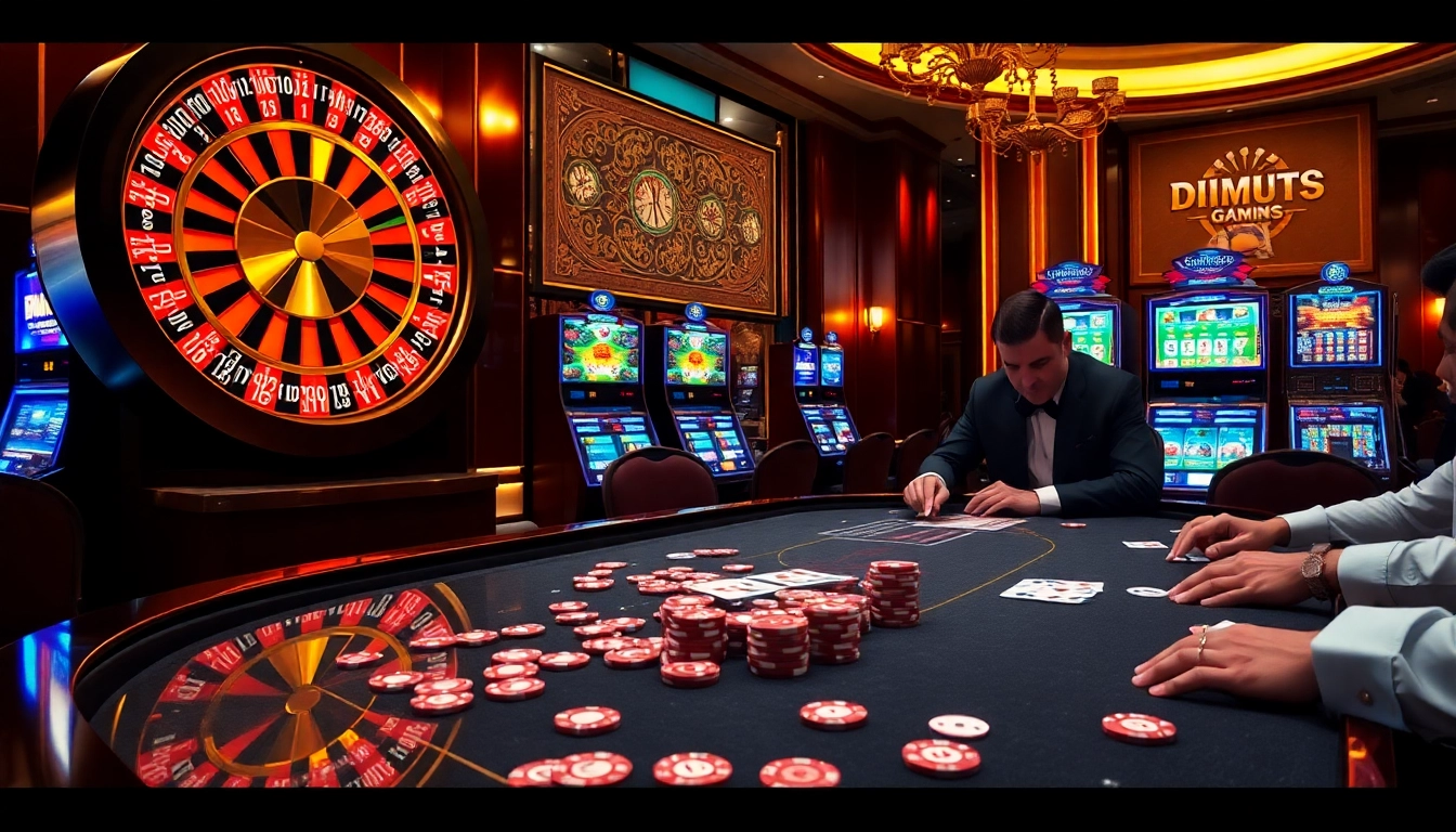 Experience high-stakes gaming excitement with dinamit4d in a luxurious casino setting.