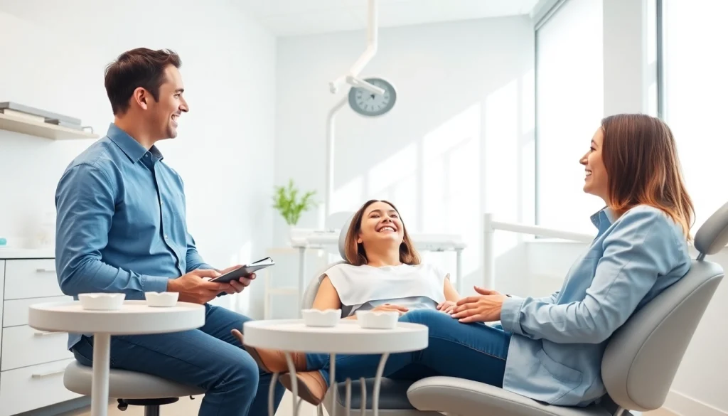 Engaging orthodontics edmonton consultation with an orthodontist and patient in a modern dental clinic.