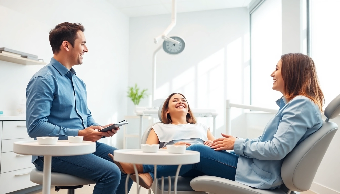 Engaging orthodontics edmonton consultation with an orthodontist and patient in a modern dental clinic.