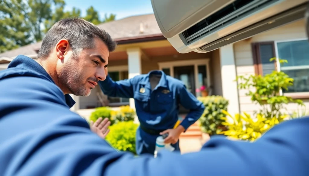 Technician performing stillwater ac repair on a home air conditioning unit, ensuring optimal functionality.