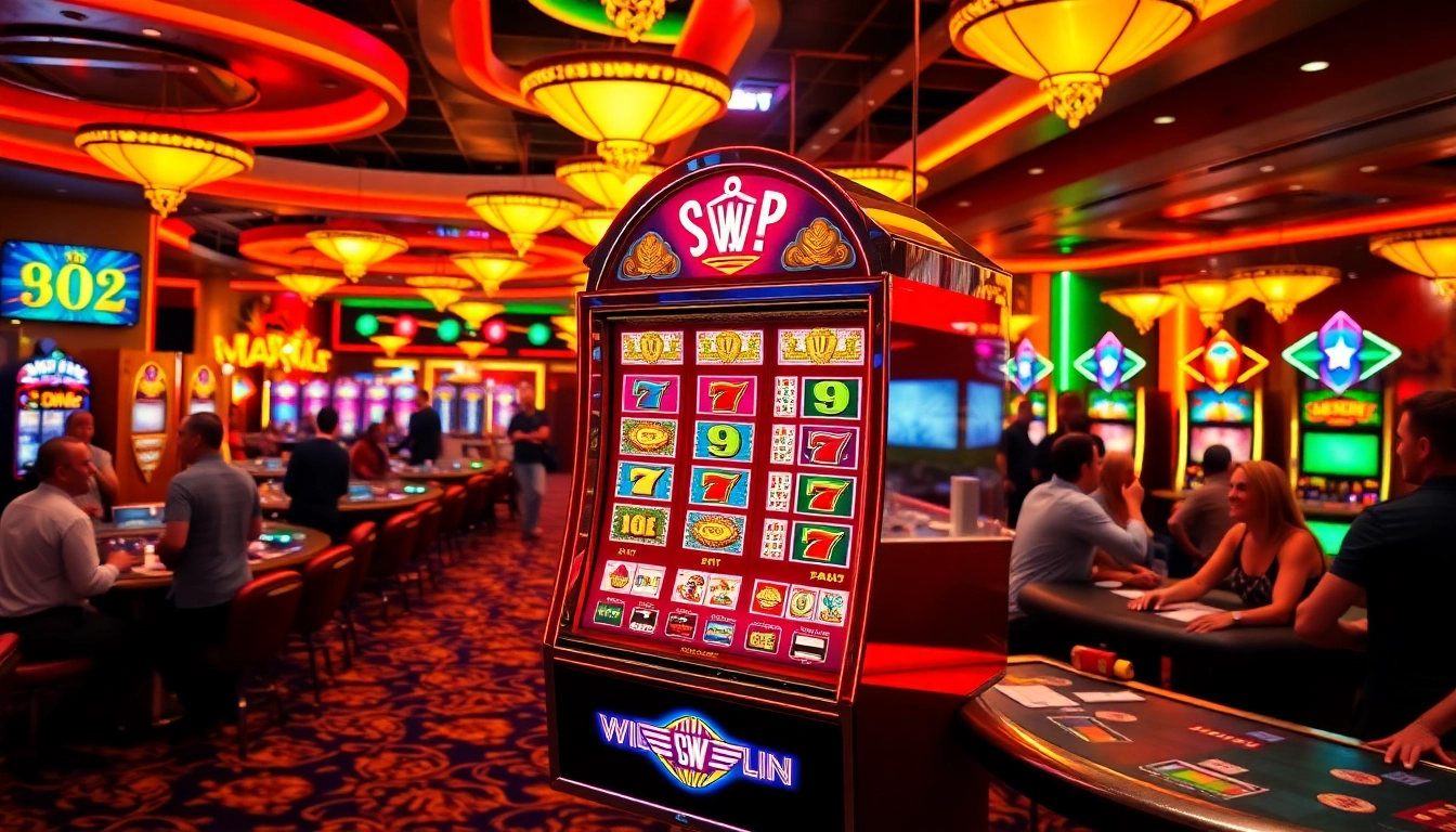 Slot machine memberikan kesempatan menang besar di Kasino yang ramai.