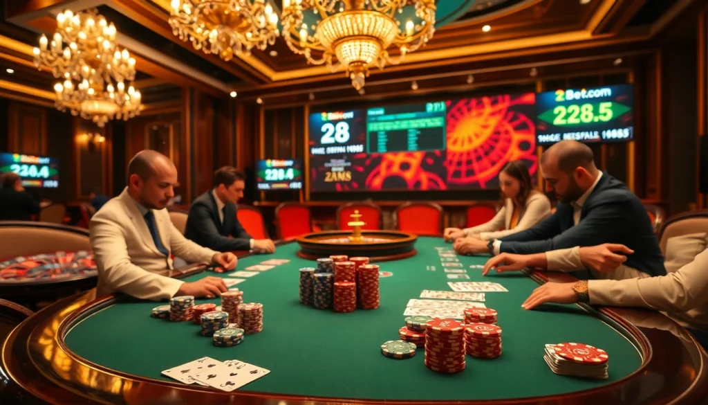 Experience high-stakes gaming at 28bet.com with a luxurious poker scene and vibrant chips.