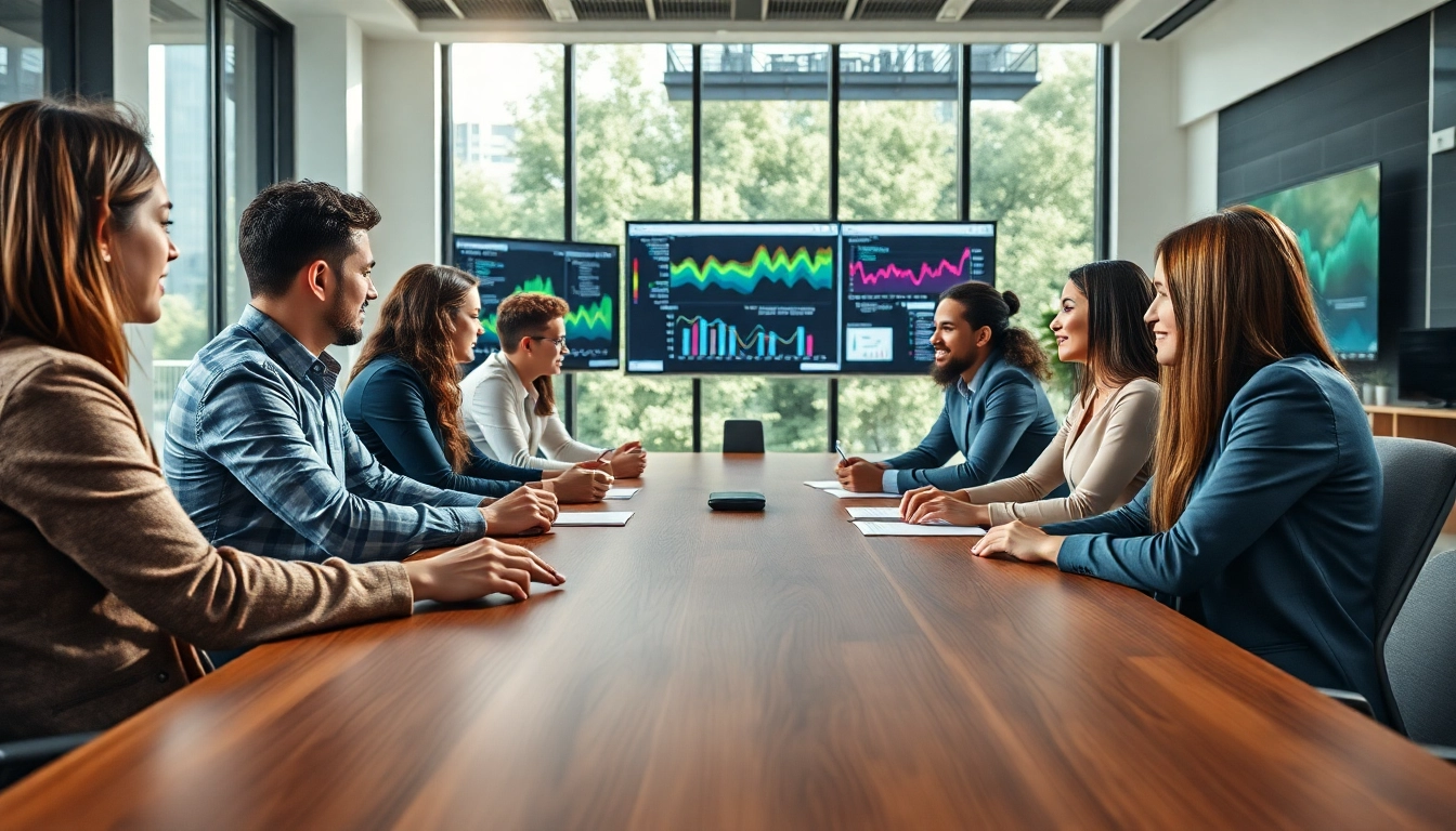 Collaboration at warematch.com depicted by a diverse team in a modern office setting.