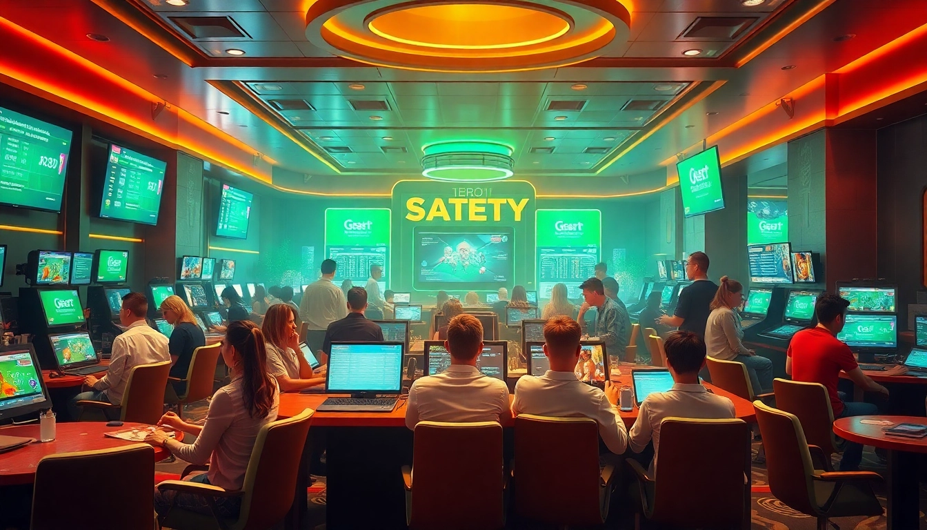 Engaging casino scene emphasizing safety and excitement at 슈어맨 betting environment.