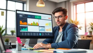 Effiziente Nutzung von seo tools zur Analyse in einem modernen Büro.