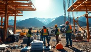 Colorado construction news highlights active construction sites with professionals collaborating.