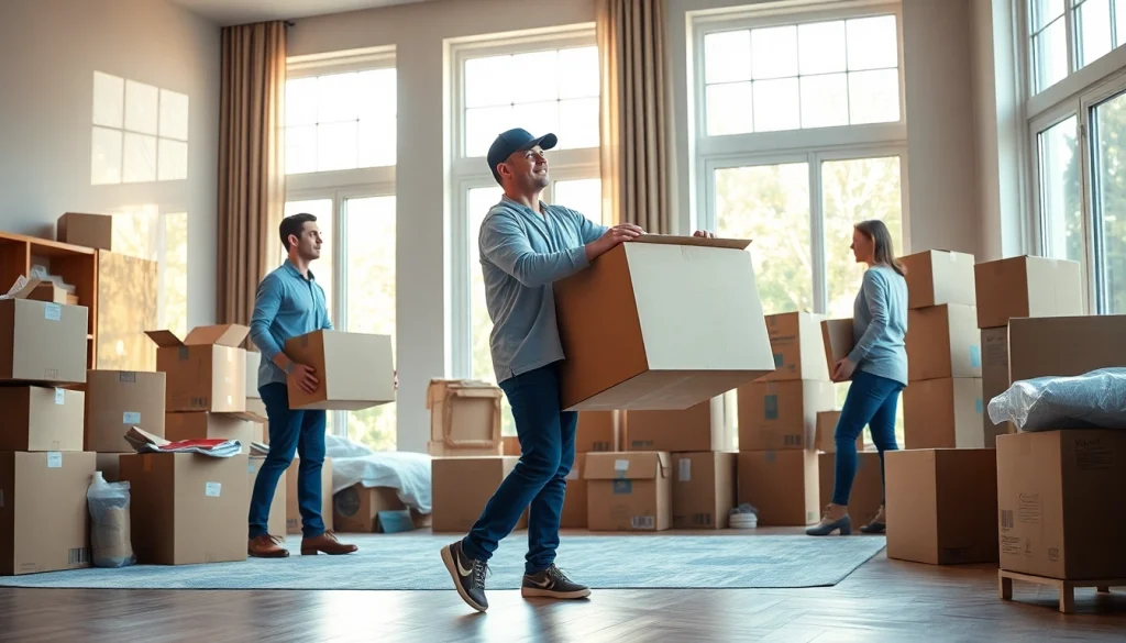 Moving companies across provinces efficiently packing boxes for a seamless relocation.