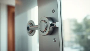 Freelock Schlossmechanismus detailliert auf moderner Tür präsentiert.