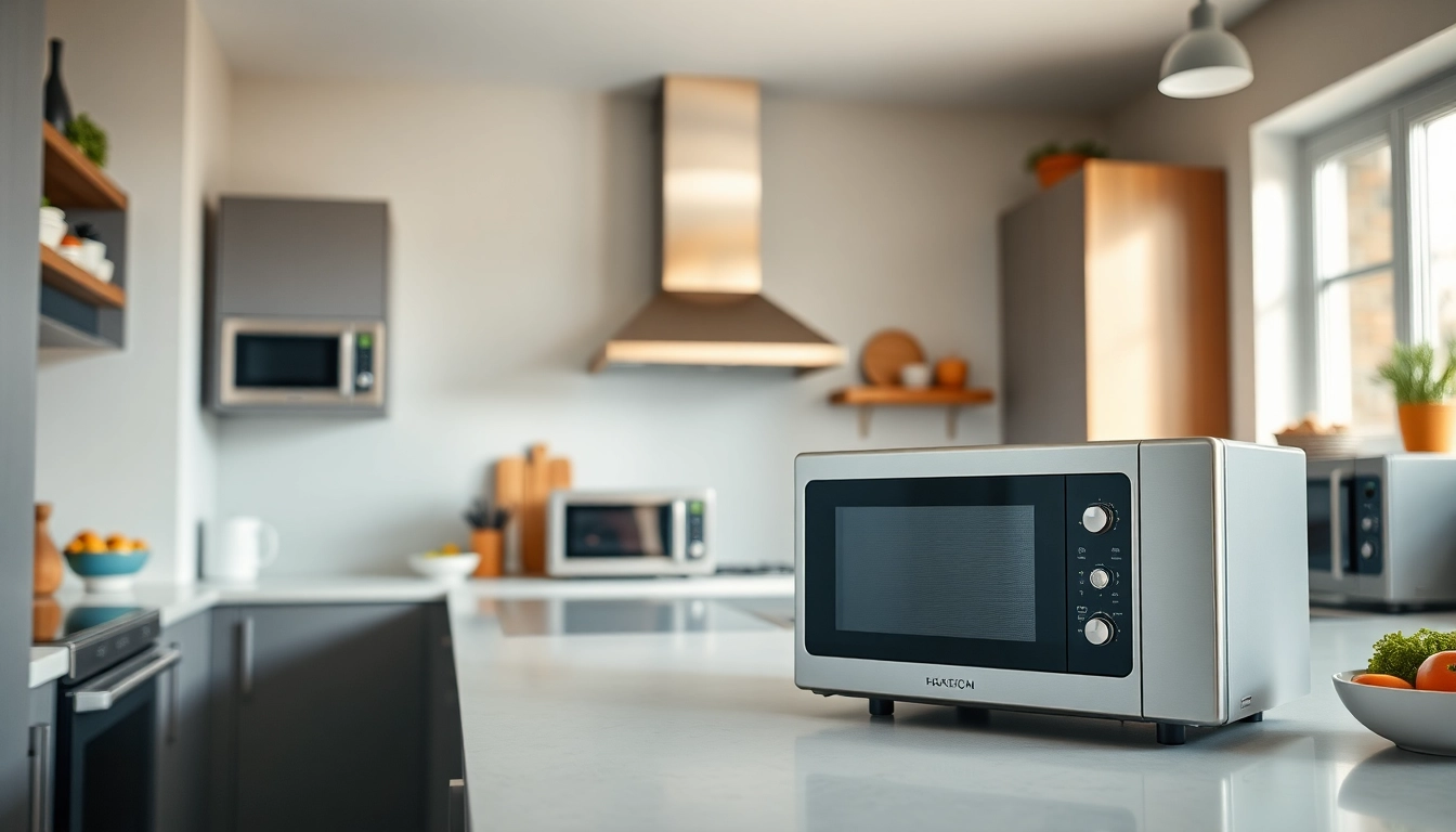 Showcasing microwave oven sales, this modern kitchen features stylish and functional microwave ovens.