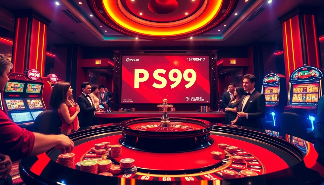 Exciting casino scene with roulette at PS99, showcasing thrilling gameplay and vibrant atmosphere.