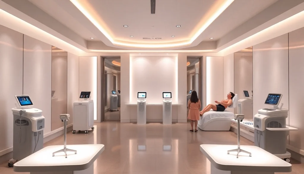 Beauty machine for body fat showcased in a modern salon with advanced equipment for effective treatments.