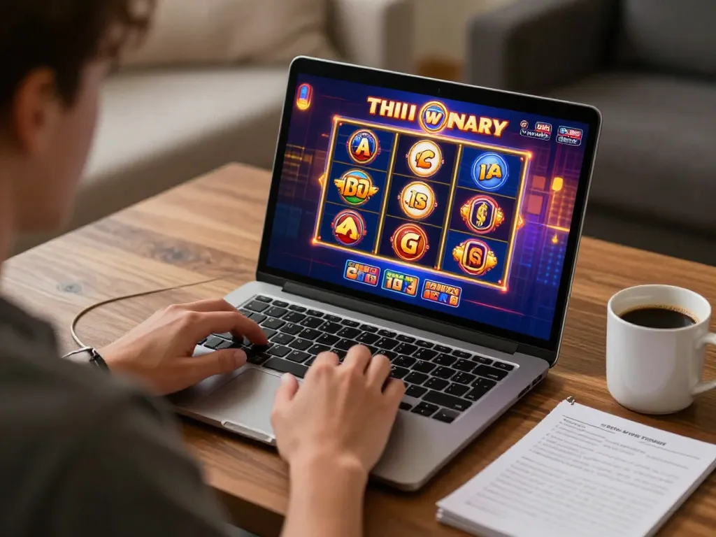 Pemain menggunakan hoki link untuk slot online, menampilkan grafik yang hidup dan pengalaman permainan yang mendalam.