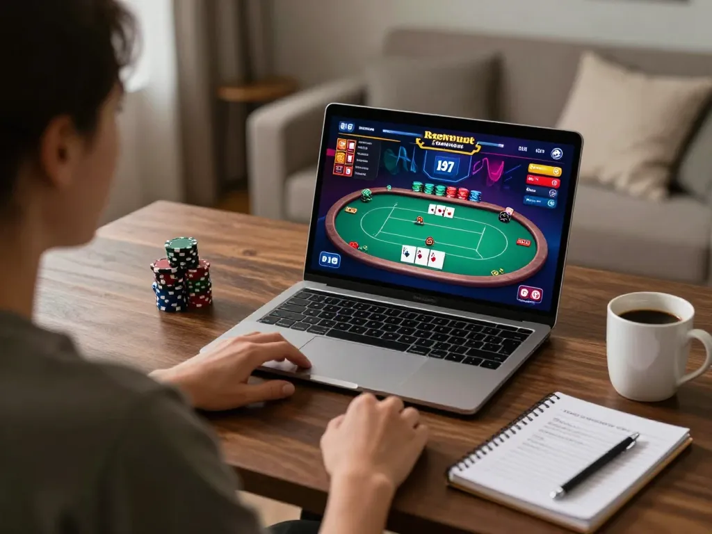 Engaging in the Link 79king online poker game setup with vibrant visuals and strategic notes.
