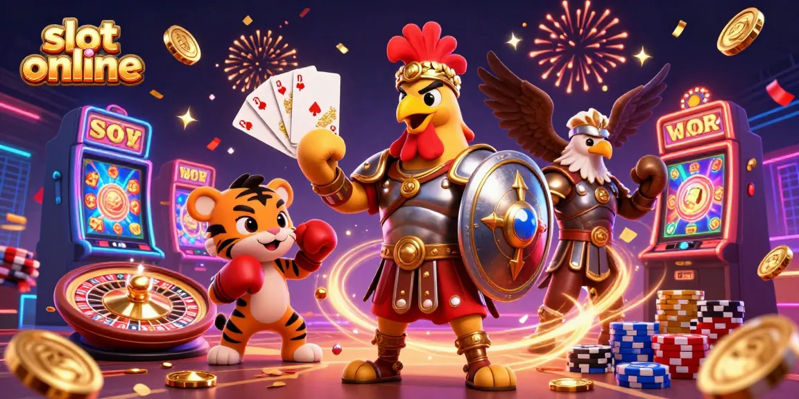 Spin to win big in exciting slot online games with colorful characters and dynamic elements.