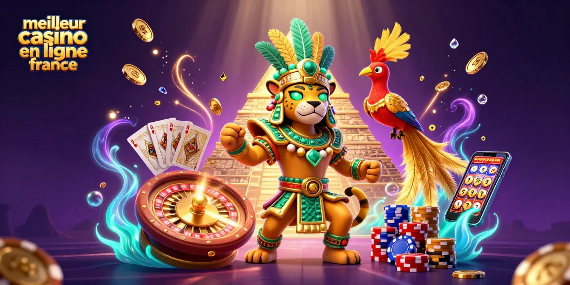 Gagnez en jouant sur le meilleur casino en ligne France avec une illustration d'une scène de jeu dynamique et colorée.