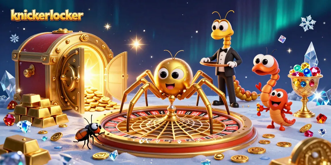 Experience the excitement of knickerlocker as a golden spider spins a roulette wheel web, enhancing your betting adventures!