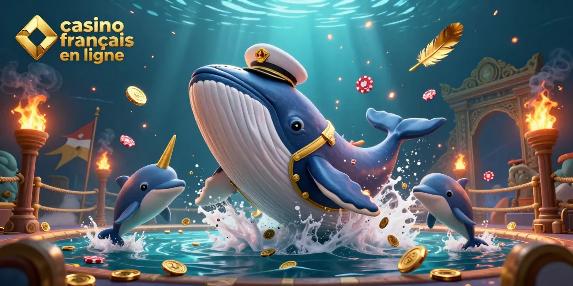 Jouez sur le casino français en ligne avec la baleine capitaine et ses amis tout en récoltant des pièces d'or.