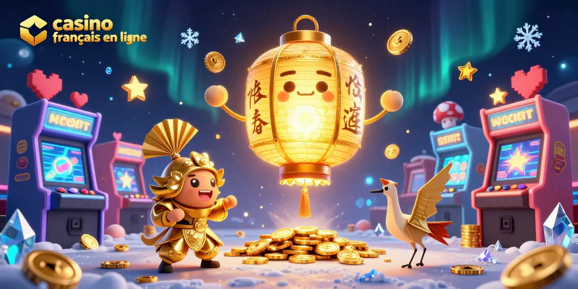 Jouez sur un casino français en ligne avec des machines à sous et des guerriers en papier dans une scène colorée.