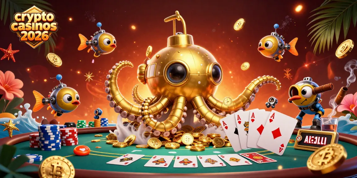 Les crypto casinos 2026 offrent un spectacle dynamique avec Kraken, poissons mécaniques et jeu de poker.