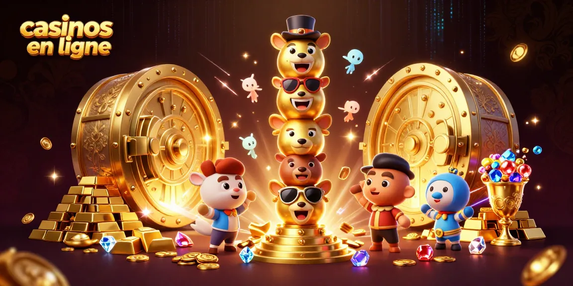 Accédez aux meilleurs casinos en ligne avec une scène de totem doré interactif et des trésors scintillants.