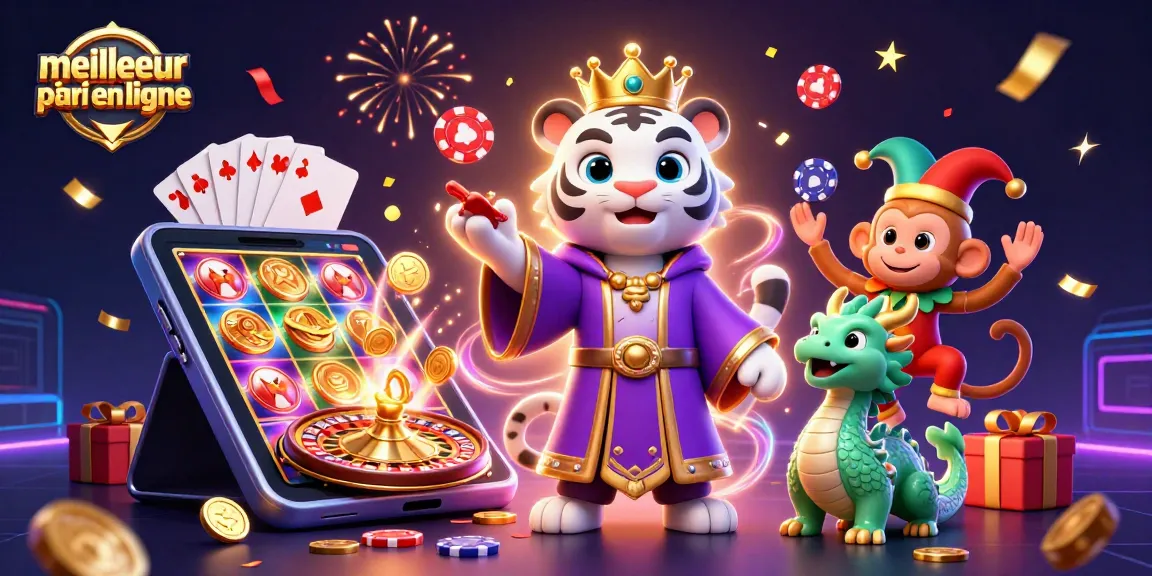 Jouer sur le meilleur site de paris en ligne avec une illustration de casino animée et vibrante